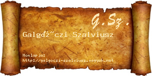 Galgóczi Szalviusz névjegykártya